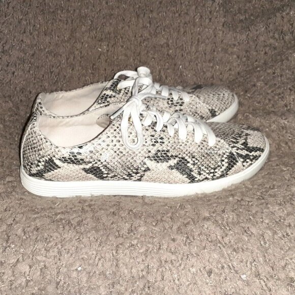 COLE HAAN-Grand OS Snakeskin Print Leather Lace Up Sneakers-SZ 8.5-Excellent - Picture 4 of 7